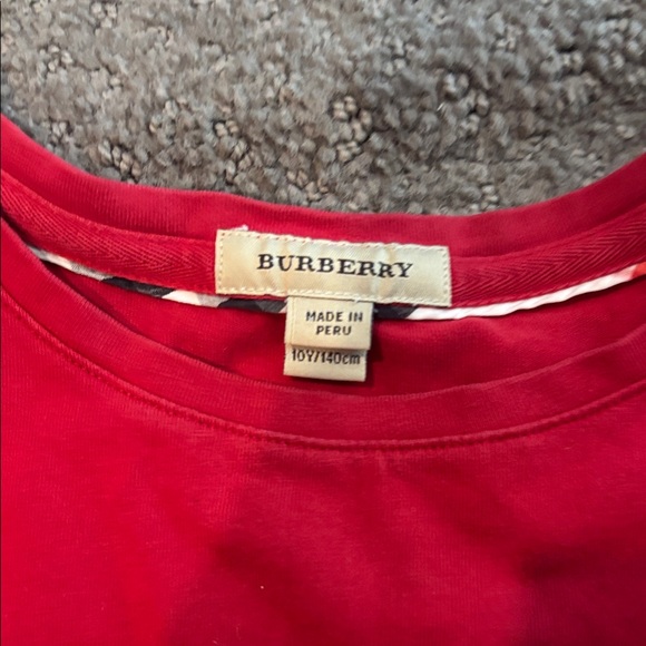 Burberry Red Tee with Gold Cavalry Horse Motif - Picture 3 of 8